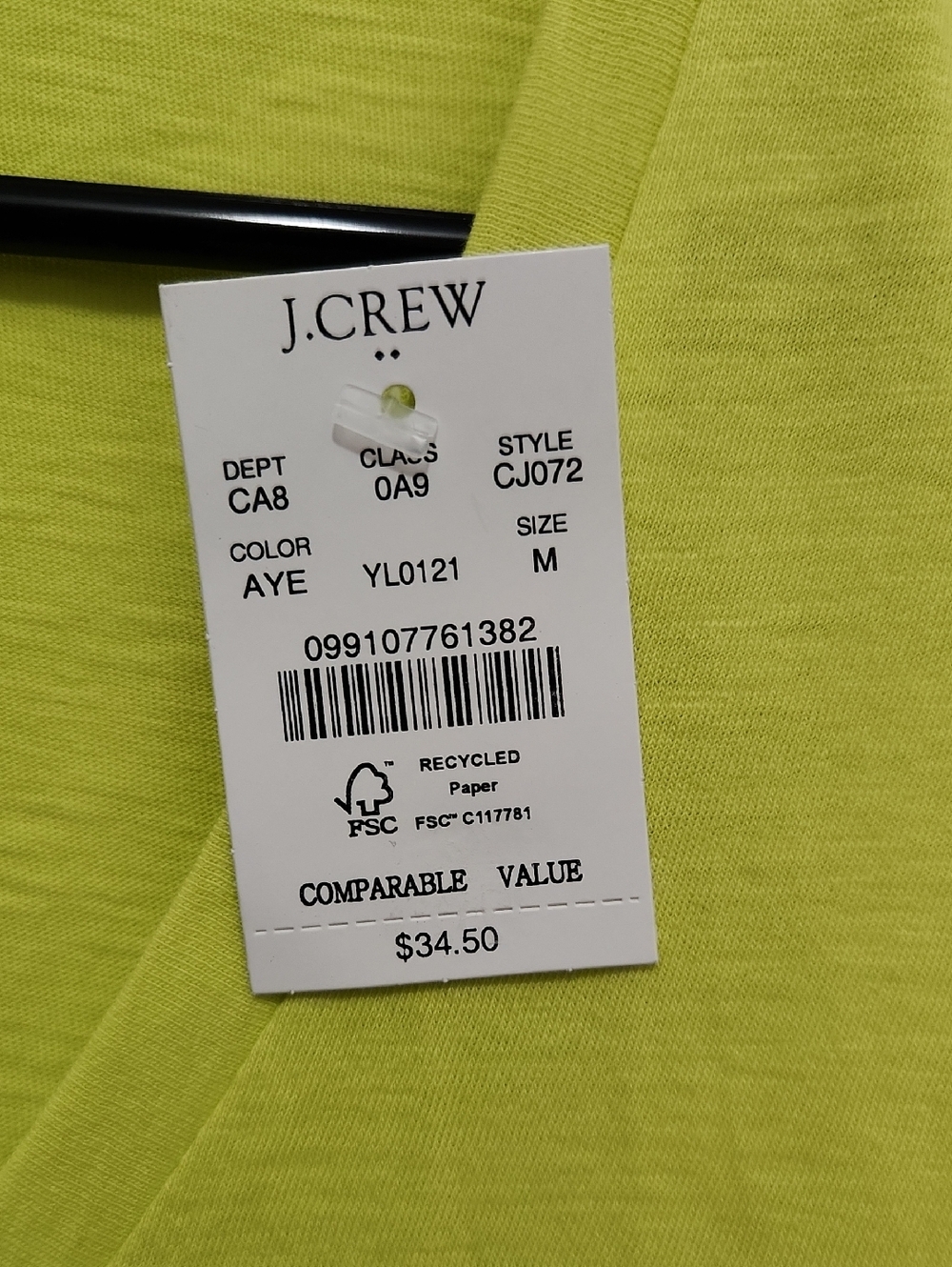 NWT J. Crew Yellow V-Neck Tank Top Size Medium - Picture 3 of 7